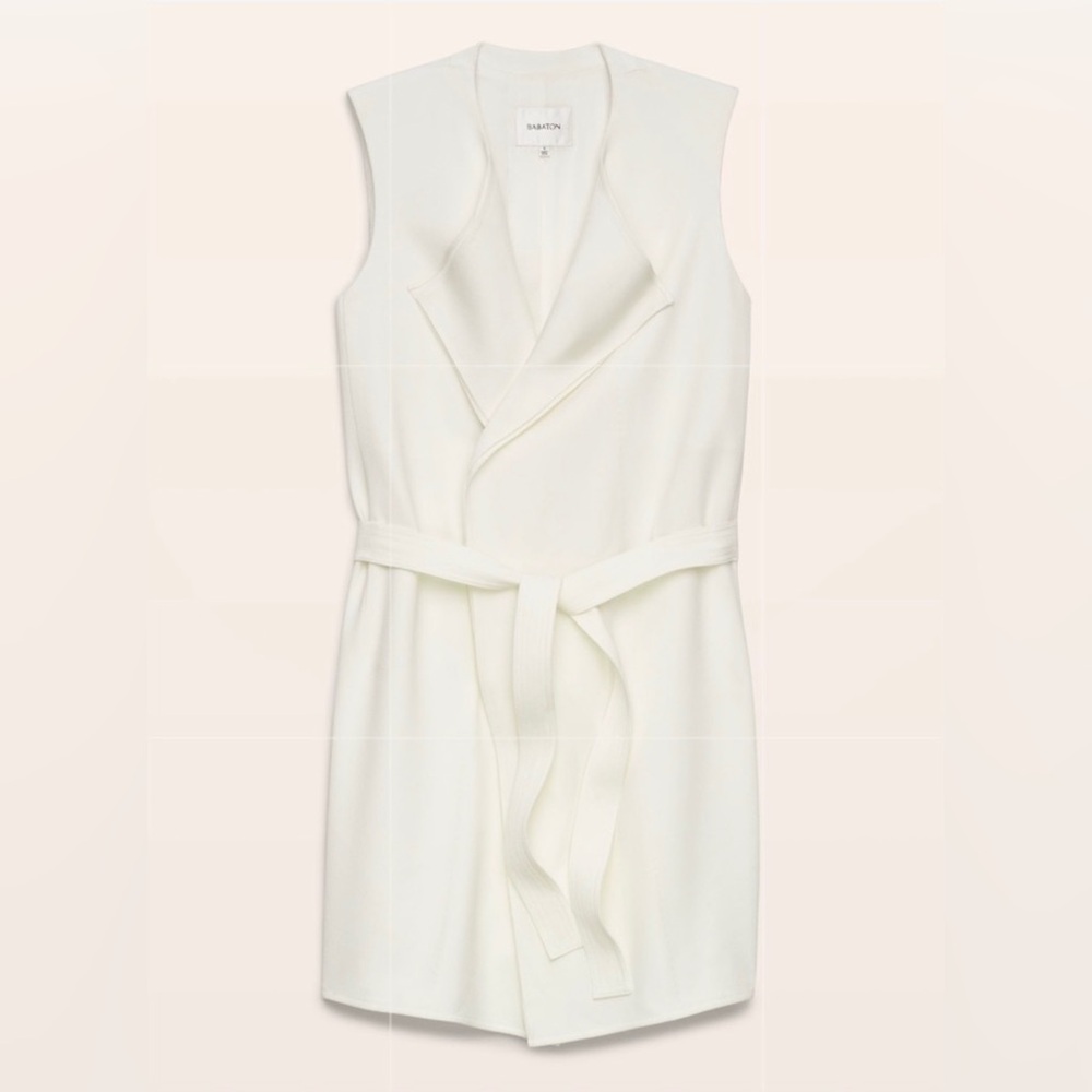 Babaton Marcelo Sleeveless Belted Long Vest - Cream